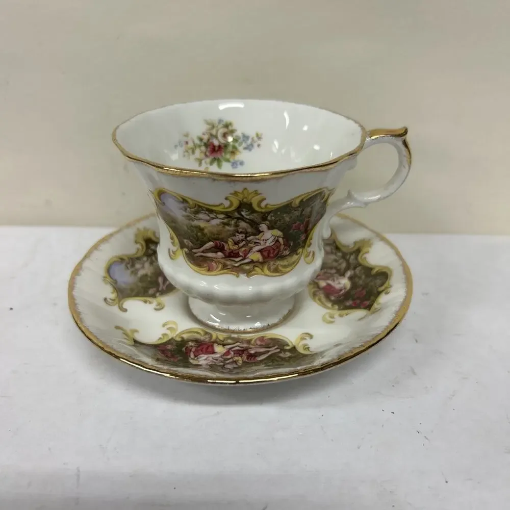 Vintage Paragon Chippendale B Love Story Cup & Saucer Teacup Fine Bone China